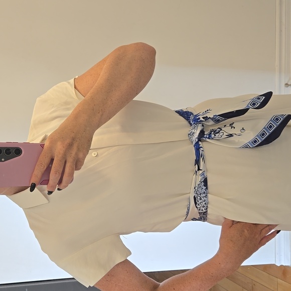 Beautiful white dress from Massimo Dutti no belt, FREE silk scarf - Picture 14 of 15